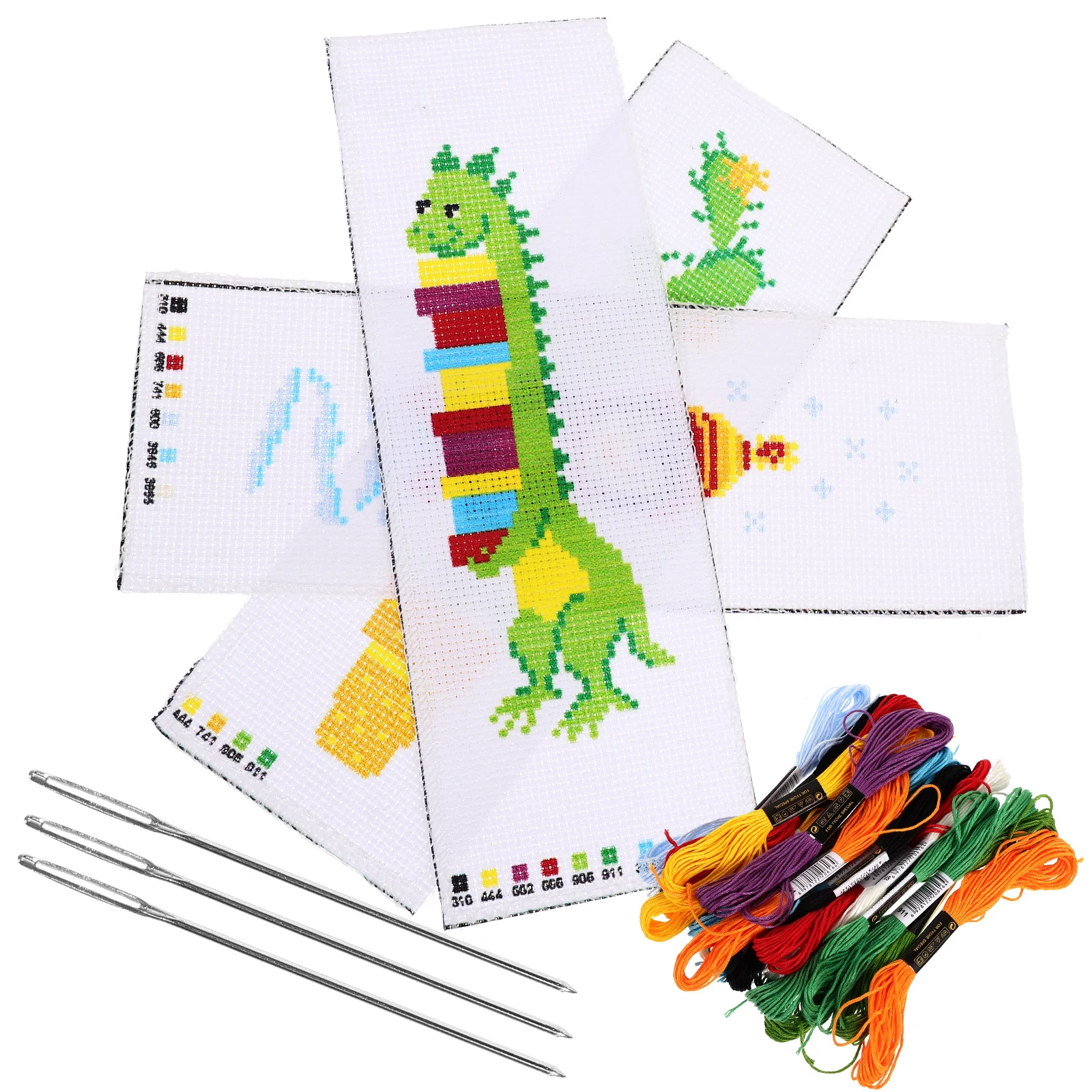 

3 Sets for Embroidery Bookmark Material Bag Cross Stitch Kit Creative Bookmarks Supplies