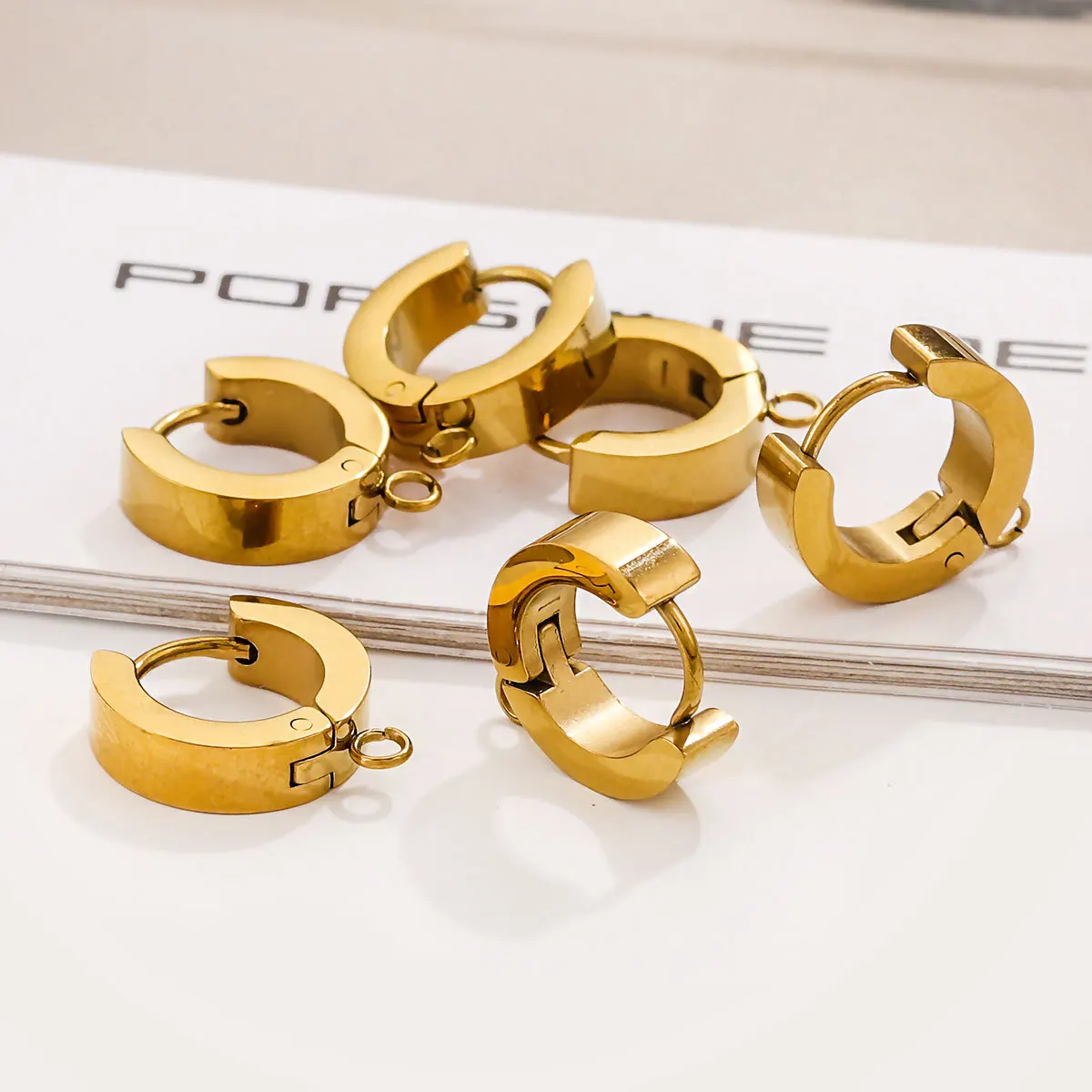

10pcs Stainless Steel Earring Hooks Clips Ear Post for DIY Jewelry Punk Hiphop Earrings Making Supplies Accessories