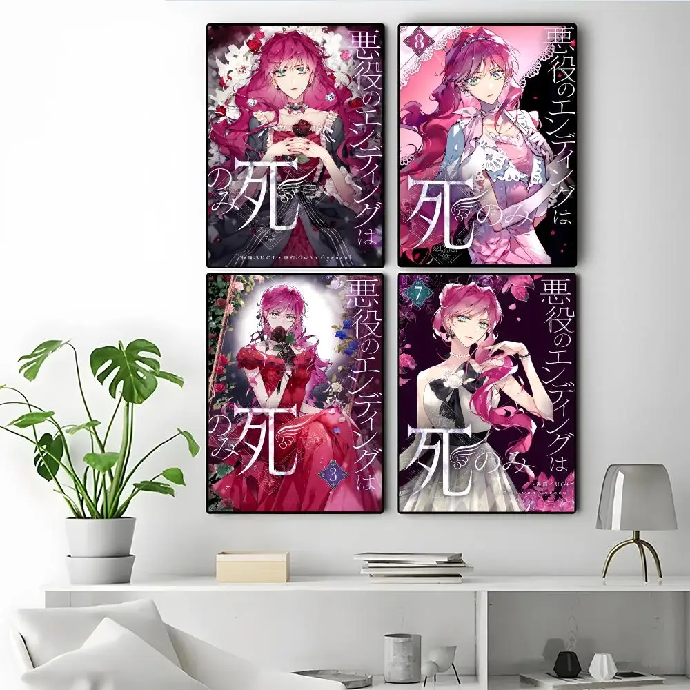 Anime Villains Are Destined to Die Poster Poster Self-adhesive Art Waterproof Paper Sticker Coffee House Bar Room Wall Decor