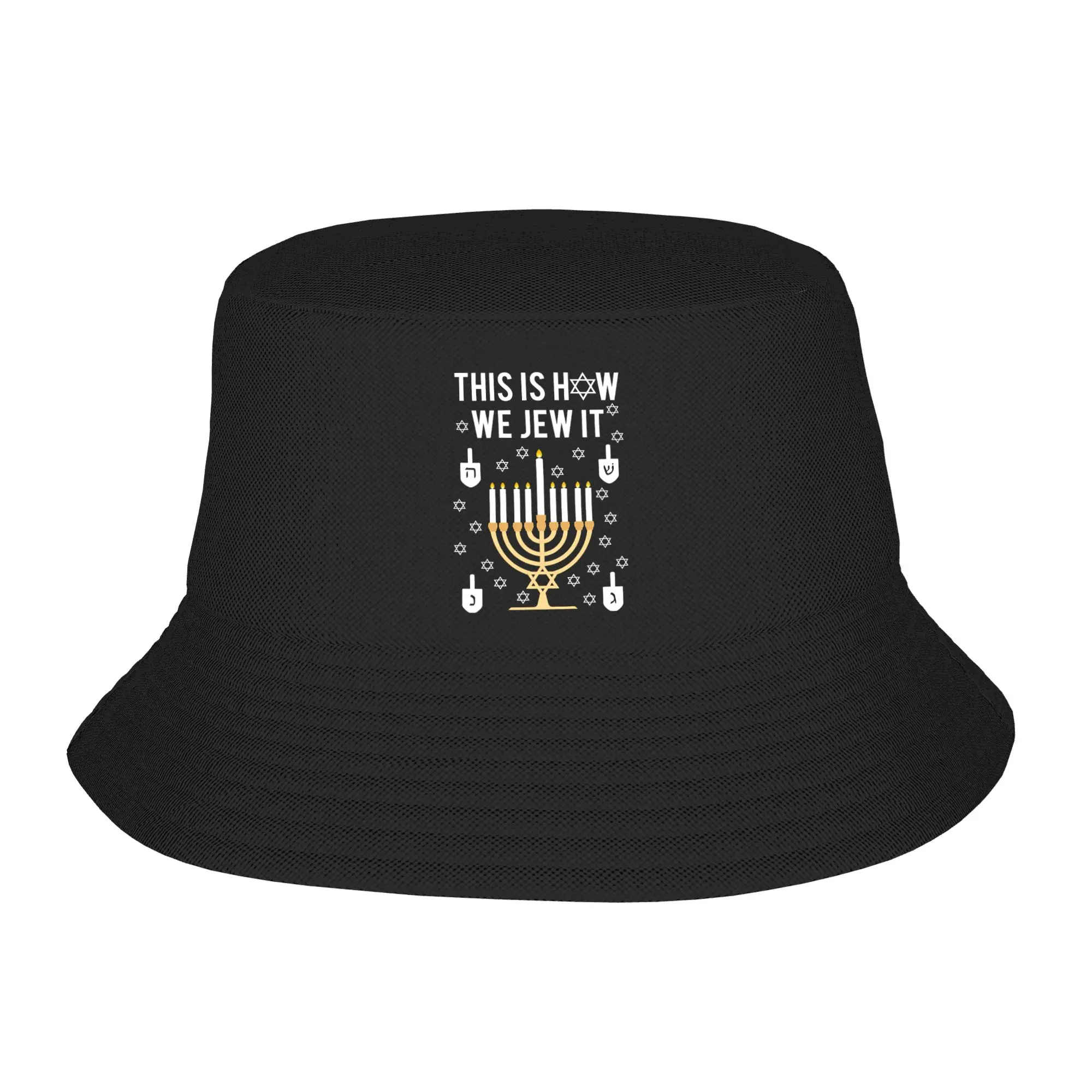 Spring Headwear Jewish Hanukkah Accessories Bucket Hat Unique Unisex Sun Hat This Is How We Jew It  Bob Hat Fishing Hats Camping