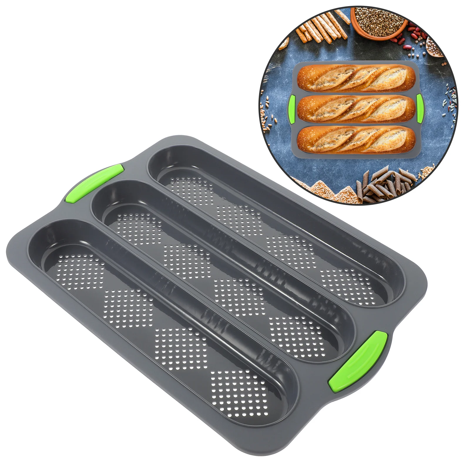 

French Silicone 12X4Inch Nonstick Kitchen Pan For Home Bakery Long Bread Loaf Pan Silicone Baking Tool Loaf Pans For Baking