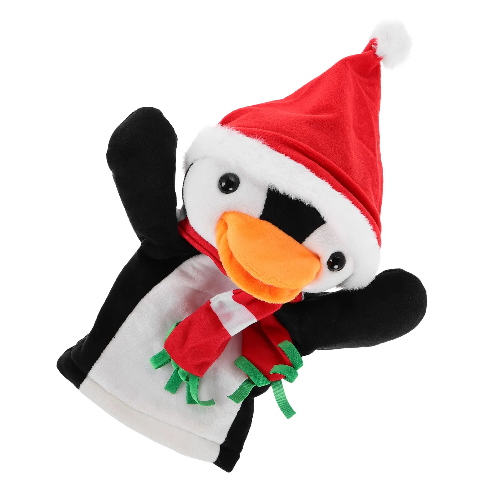 Adorable Penguin Hand Puppet Christmas Theme Soft Roleplay Tool for Children Imaginative Play Storytelling Home Decoration