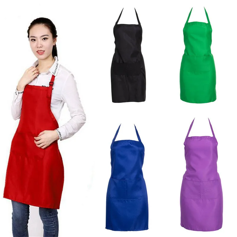 8 Colors Adjustable Apron Dress Men Women Kitchen Restaurant  Cooking Craft Baking Chef Classic Cooking Apron