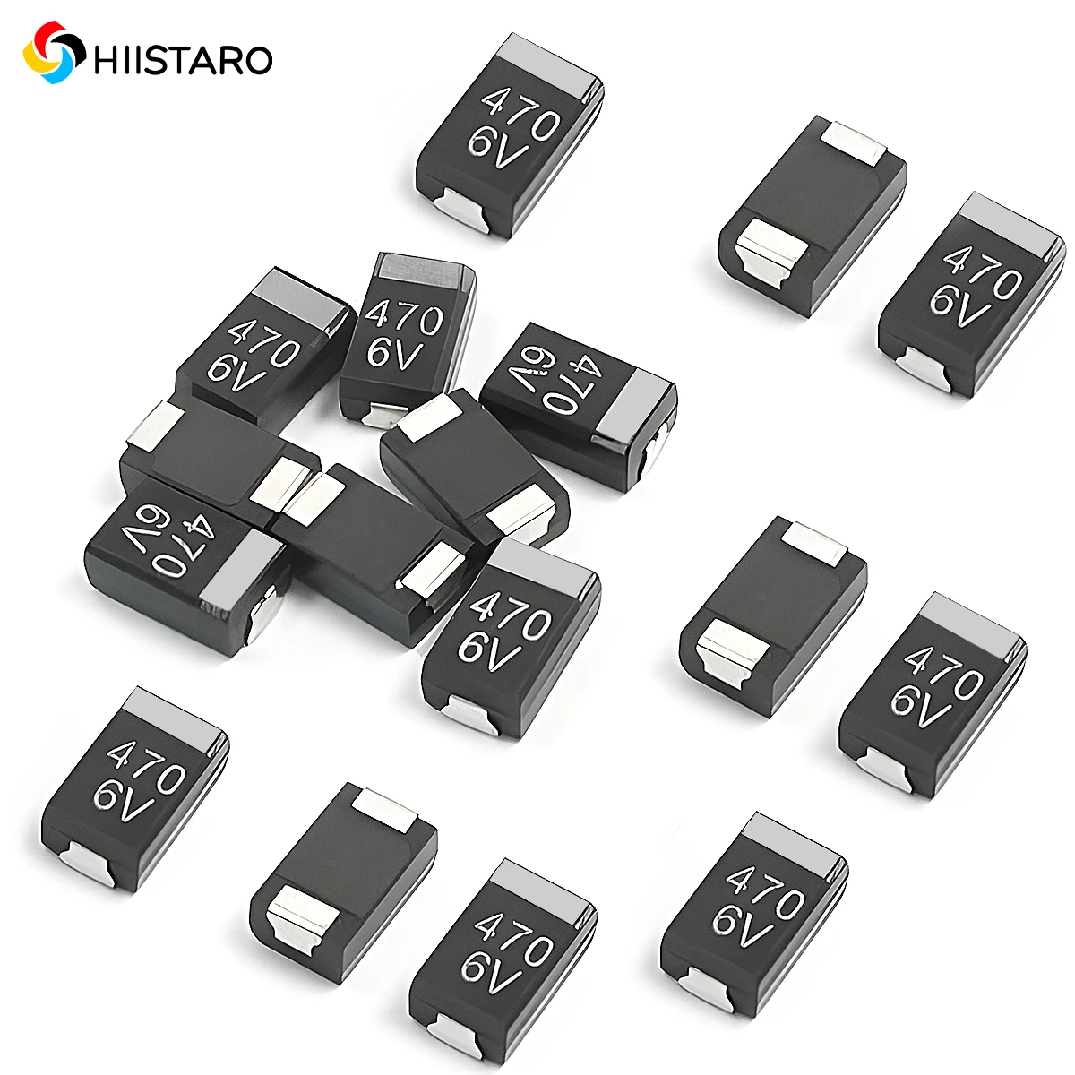 20Pcs 50Pcs Passive Components Type Surface Mount 470uF 6V Black SMT Chip Capacitors Tantalum Capacitors