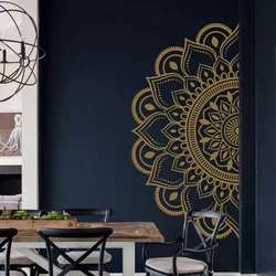 Mandala in Half Wall Sticker, Wall Decal, Decor, Boho, Hippie, Zen, Indian, Removable Vinyl Sticker for Meditation, Yoga Q026
