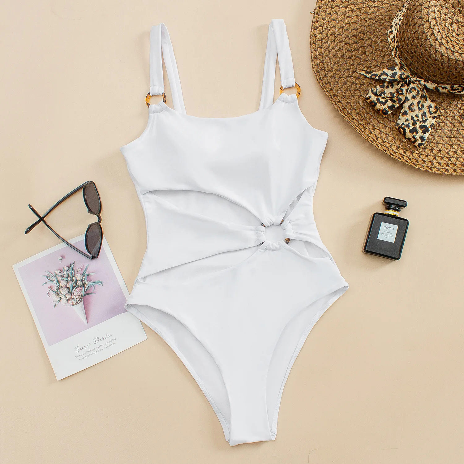 Sexy Cut Out One Piece Swimsuit Women Solid Slimming Swimsuit Lady Fashion Beachwear 2024 Summer Holiday Trendy Female Clothes