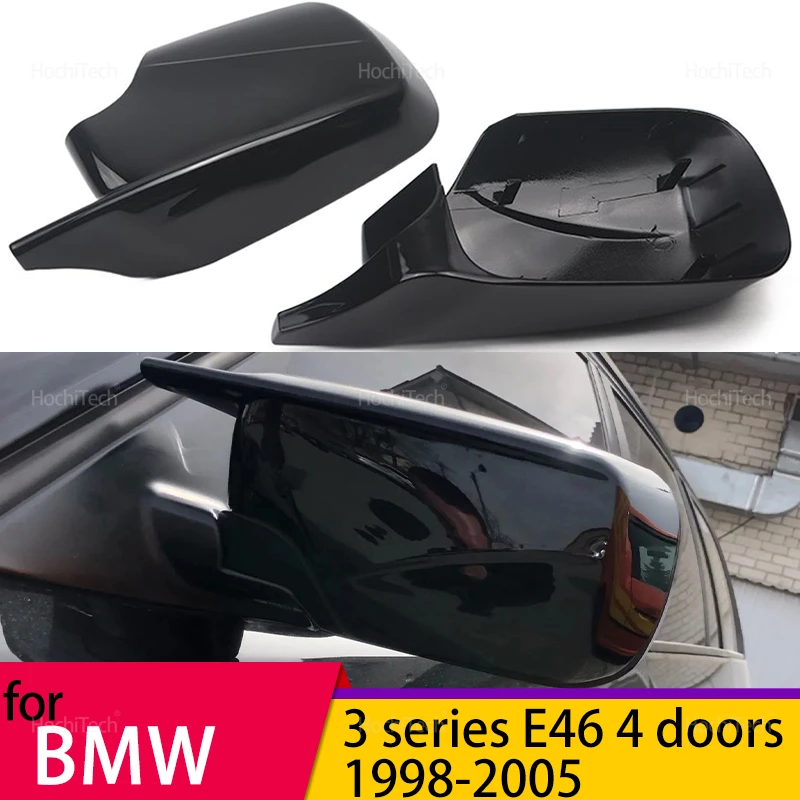 

Carbon Fiber Look M Style Glossy Black Rearview Mirror Cap Wing Side Mirror Cover for BMW 3 Series E46 4 Doors 1998-2005