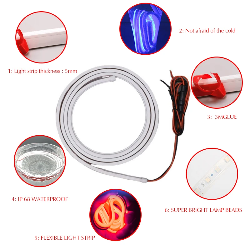 Feux de jour à LED pour Hyundai, phares antibrouillard DRL, bande lumineuse, lampe ambiante décorative, lumière du jour, 4,3 fils, 2005-2023, 1PC