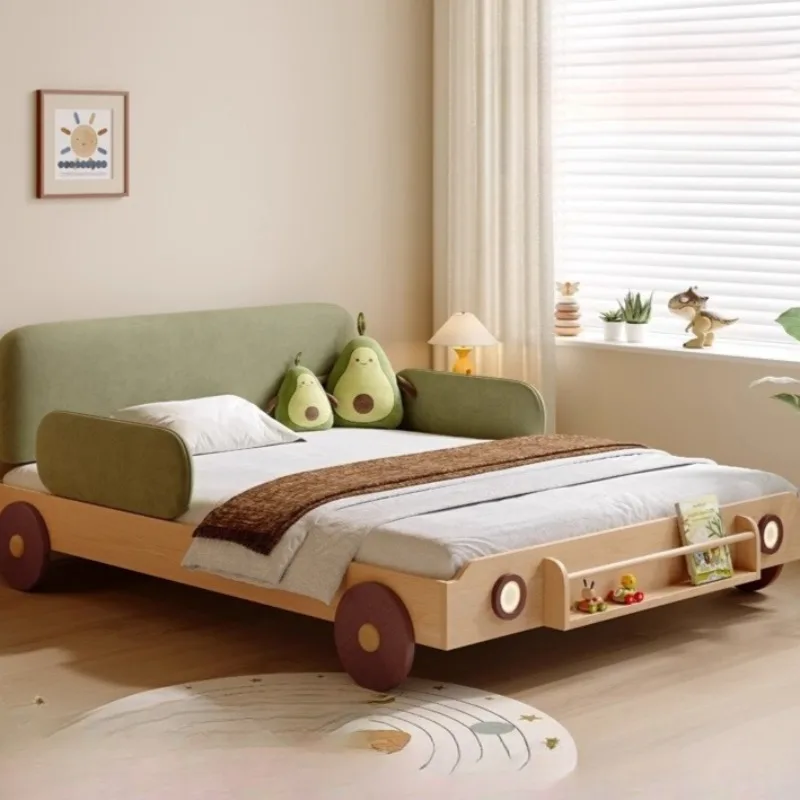 Nordic Car Shape Kids Beds Safety Guard Rails Single Design Children Beds Toddler Modern Style Lit Enfant Furniture For Home