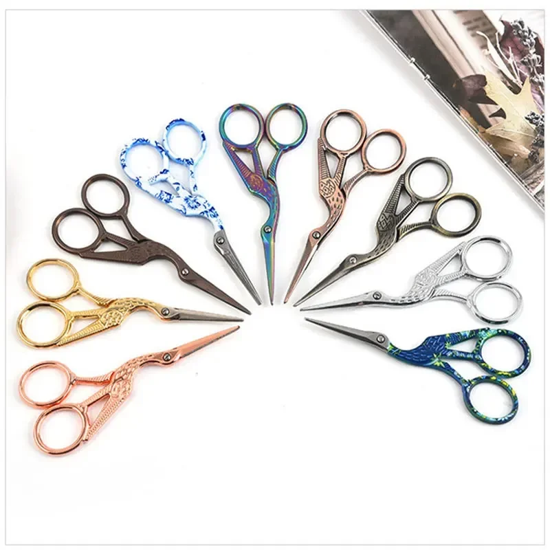 1PC Embroidery Sewing Scissors Stork Shape Scissors Stainless Steel Small Craft Scissors for DIY Embroidery Sewing Tools