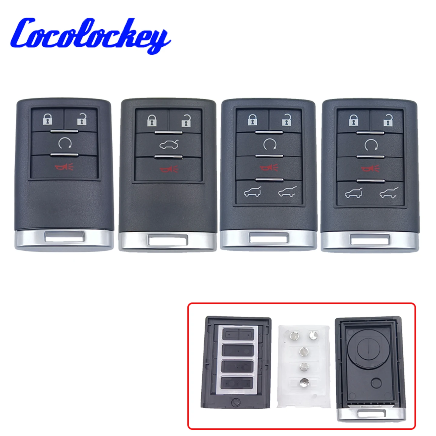 

Смарт-пульт дистанционного ключа Cocolockey для Cadillac STS CTS EXT ESV 2007-2014 4/5/6, кнопка, замена автозапчастей, автомобильные аксессуары