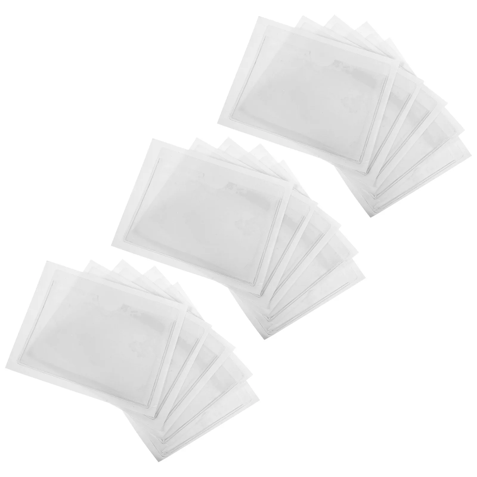 50Pcs PVC Label Holders Clear Transparent Adhesive Label Pockets Sticky Card Protectors for Office Home Warehouse