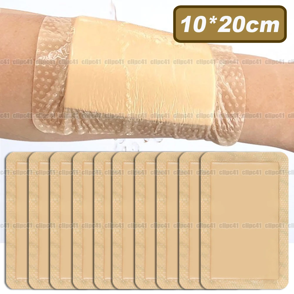 10-50Pcs 10*20cm Health Silicone Silica Gel Foam Dressing Foam Wound Bedsore Infiltration Liquid Absorption Pressure Ulcer Paste
