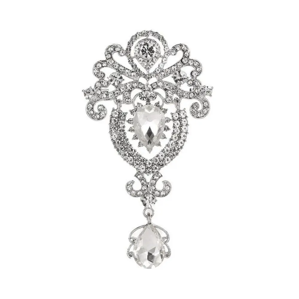 Vintage Design Luxury Crystal Crystal Brooch Diamond Inlaid Teardrop Shape Water Droplet Brooch Brooch Pins Jewelry Gifts