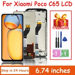 6.74'' AAA Quality For Xiaomi Poco C65 LCD Display Frame Screen Touch Screen Panel Digitizer For poco C65 2310FPCA4G Display