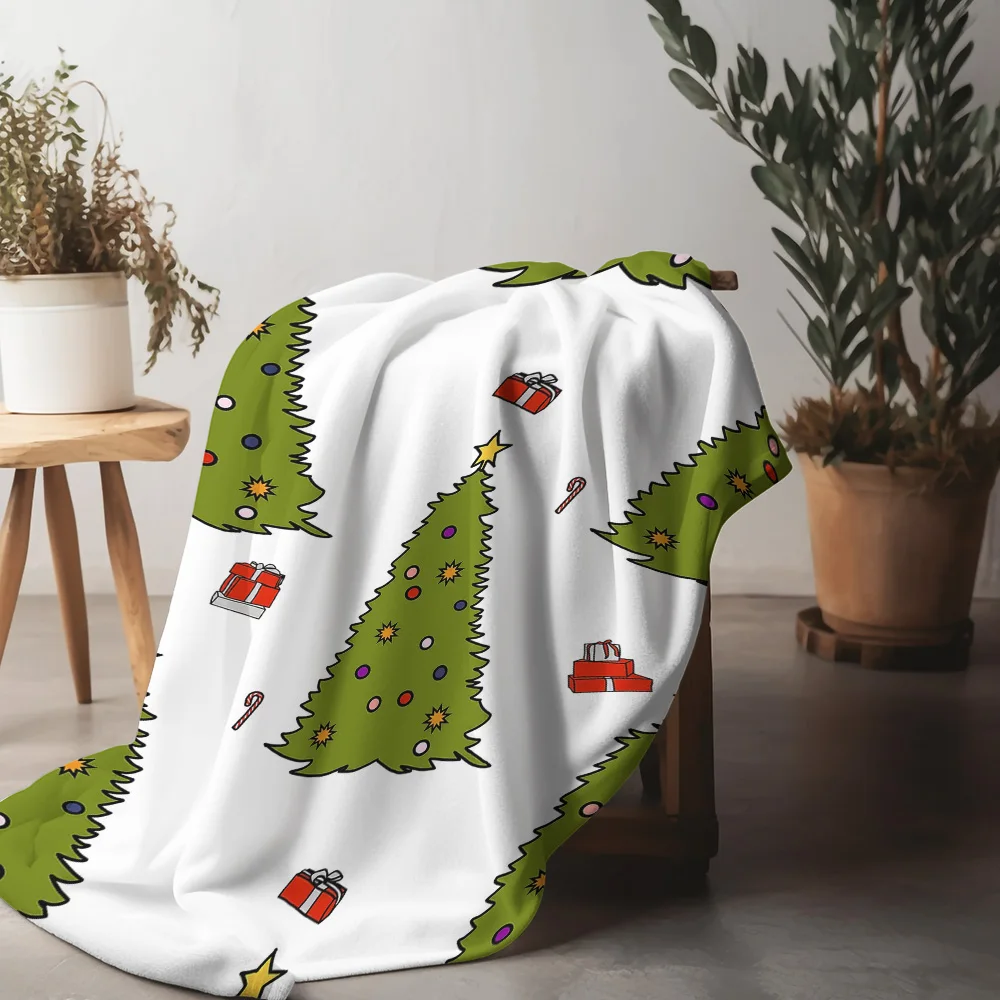 

Tuniu милое рождественское елочное плюшевое одеяло для дивана-кровати, украшение комнаты, подарок