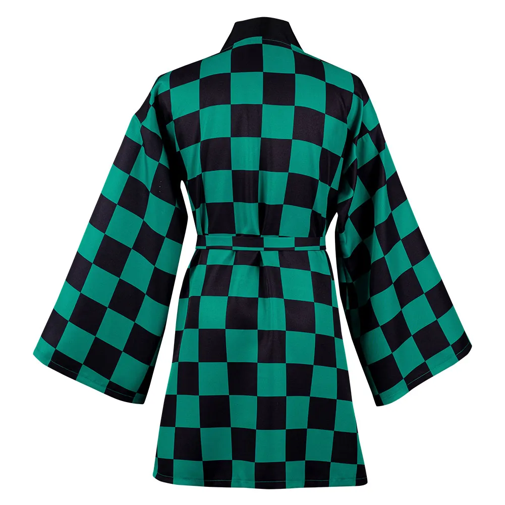 คามาโดแทนจิโร่คอสเพลย์อนิเมะปีศาจฆาตกรกิโมโนเสื้อคลุมชุดแฟนซีปลอมตัวชุดงานปาร์ตี้ Baju karnaval