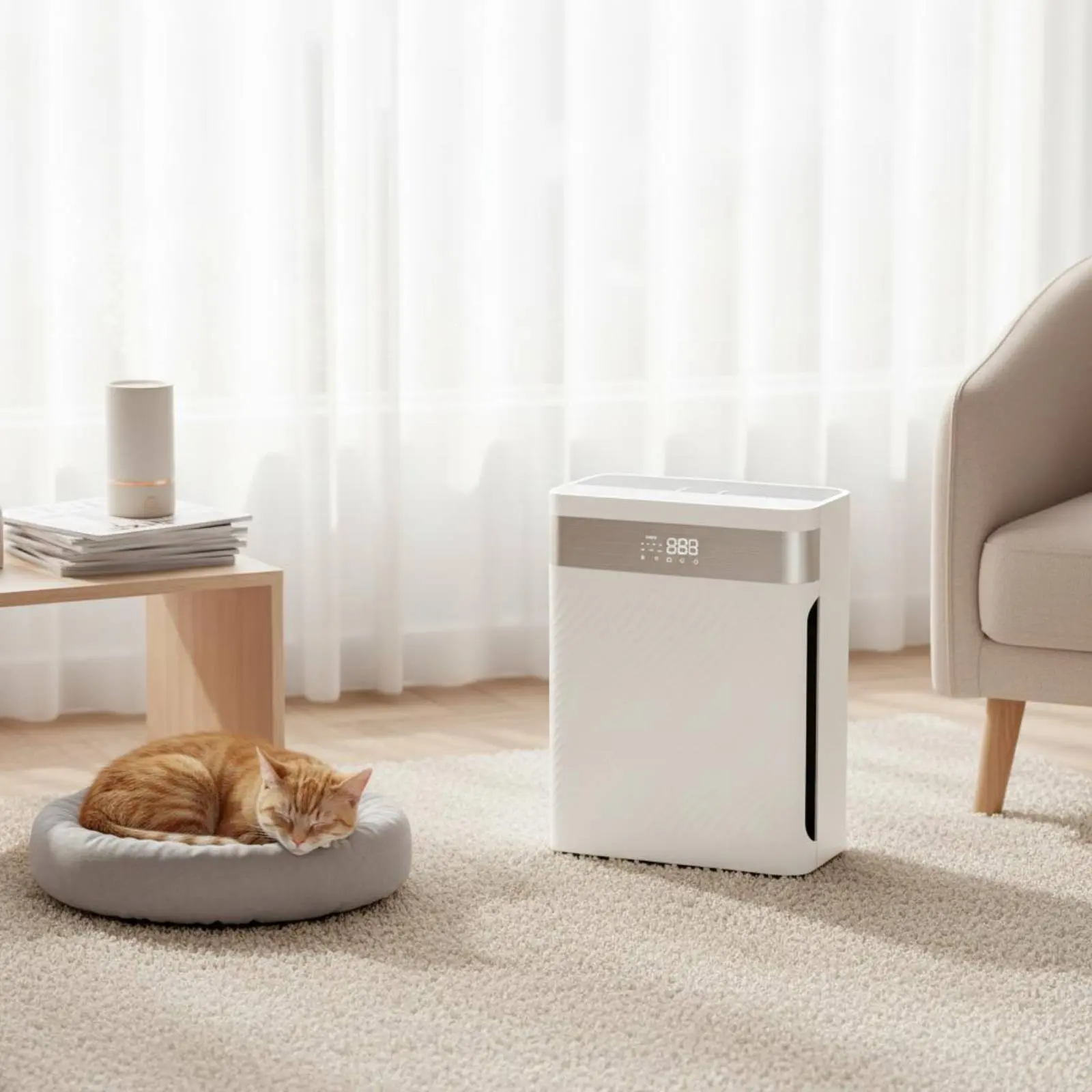 Pet Air Purifier Strong Suction Pet Hair Air Purifier Home Appliance Odor Removal Activated Carbon Filter for Living Room view 5