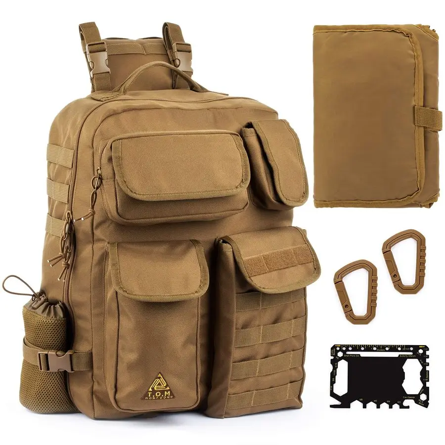 

Diaper Bag for Dad Singlehanded Diaper Changing System. Changing Pad and much more included