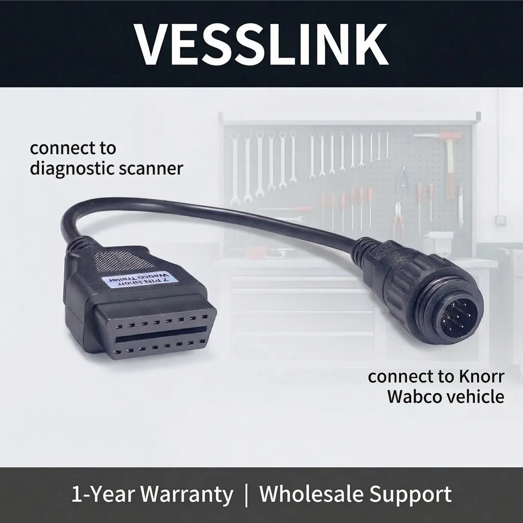 

Высококачественный кабель для грузовиков Knorr, 7-контактный (7Pin) на OBDII 16-контактный (16Pin), переходной кабель для подключения грузовиков и прицепов, 7-контактный кабель на 16-контактный.