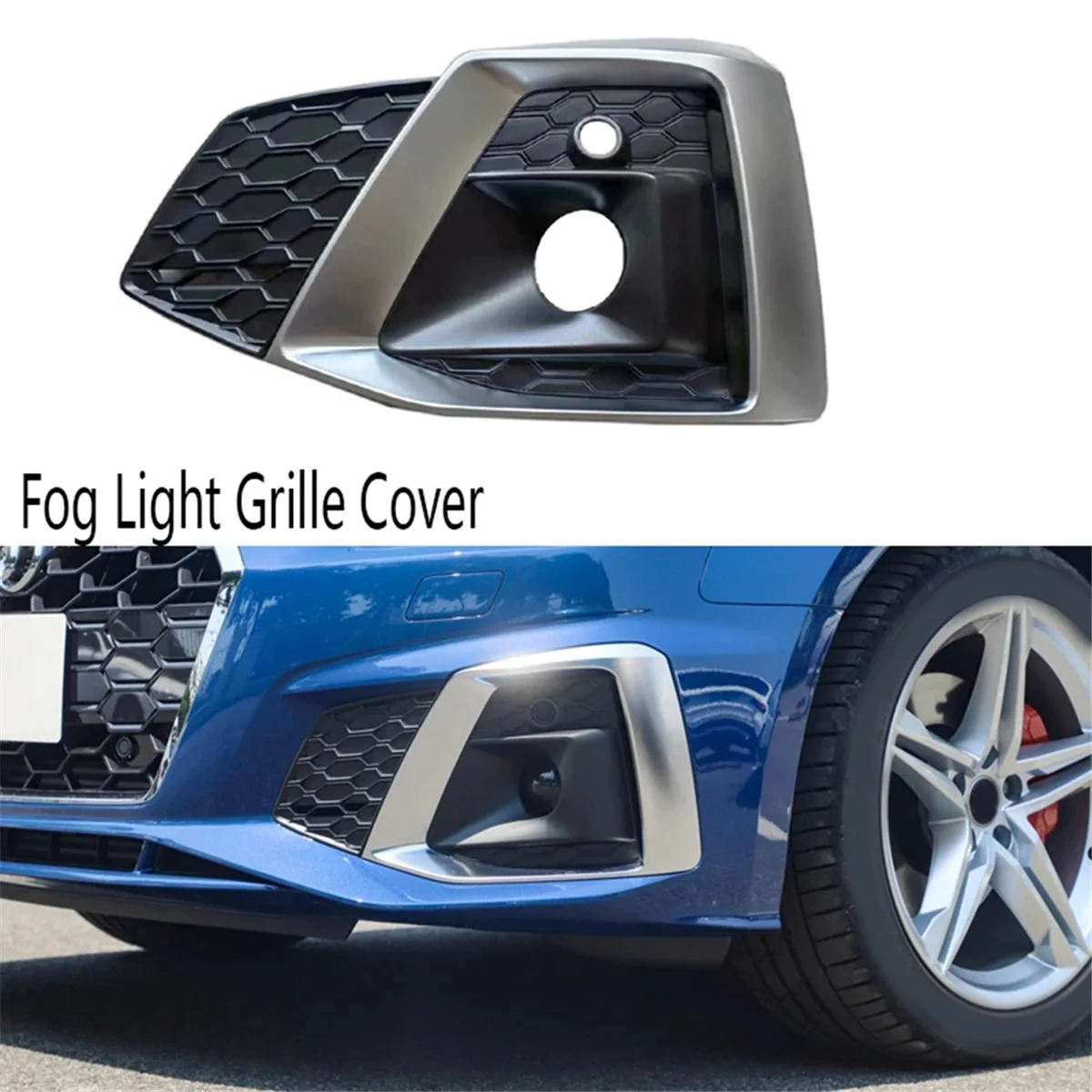 Car Chrome Left Fog Light Grille Cover for Audi A5 S5 2019-2023