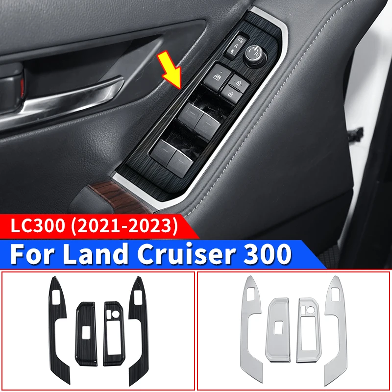 

For Toyota Land Cruiser 300 2021 2022 2023 Windows Control Panel Decoration Protective Sticker LC300 Interior Accessories Tuning