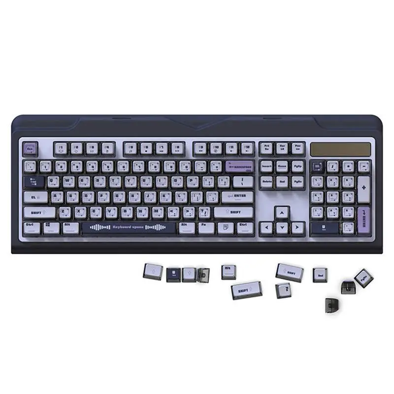 Personalized Esports Keyboard Keycaps Cross Axis Universal Theme Keycaps Sublimated Pudding Key Caps Technology Purple