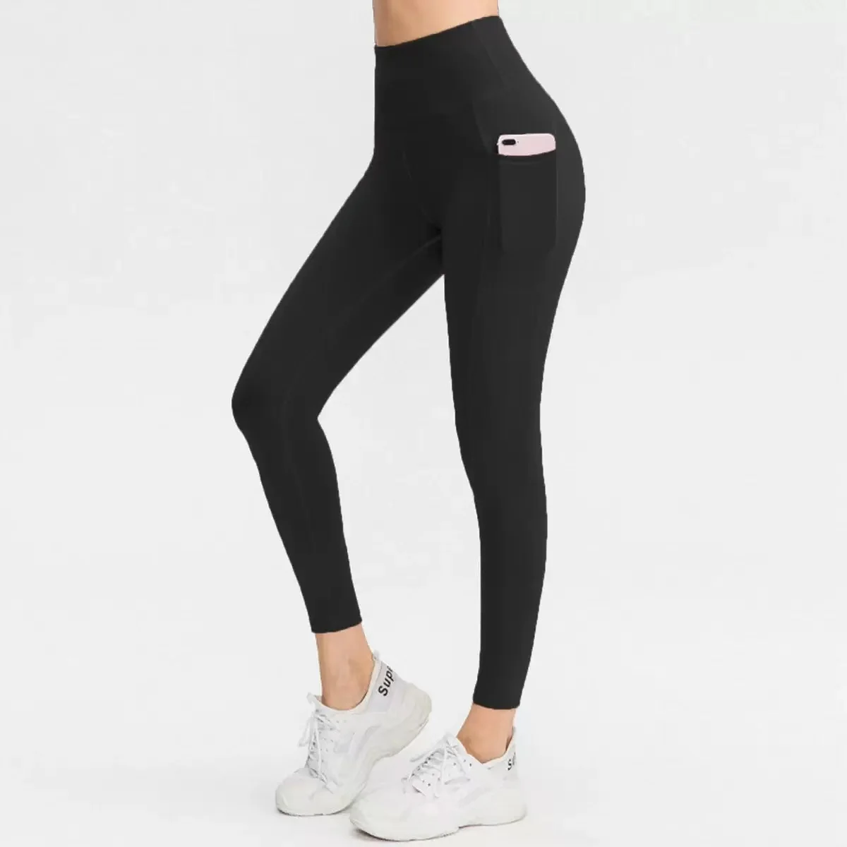 

Персиковые брюки для фитнеса с подтяжкой ягодиц, утягивающие брюки для йоги с высокой талией для женщин, спортивная одежда с карманом на поясе для живота