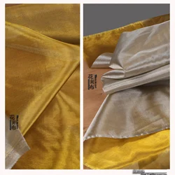 Gold Silver Double-sided Dual Color Organza Fabric Smooth Metallic Luster Dress Fashion Designers for Diy Sewing Material Cloth