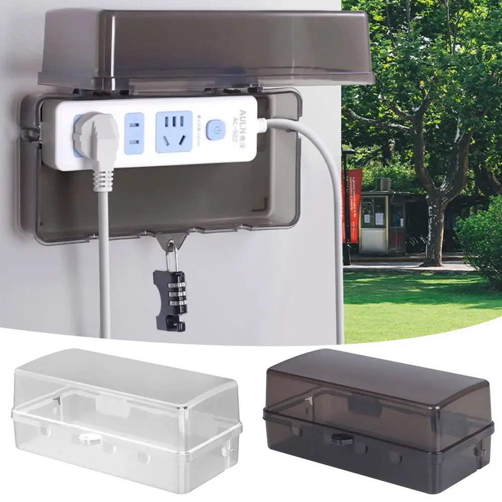 Portable Plastic Plug Box Anti-theft Waterproof Cable Management Box Protect Outlet Weatherproof Extension Lead Cover Outdoor