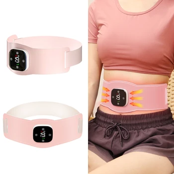 Menstrual heating pad hot lace belt menstrual pain relief belly warmer hot compress EMS massage electric heating waist belt