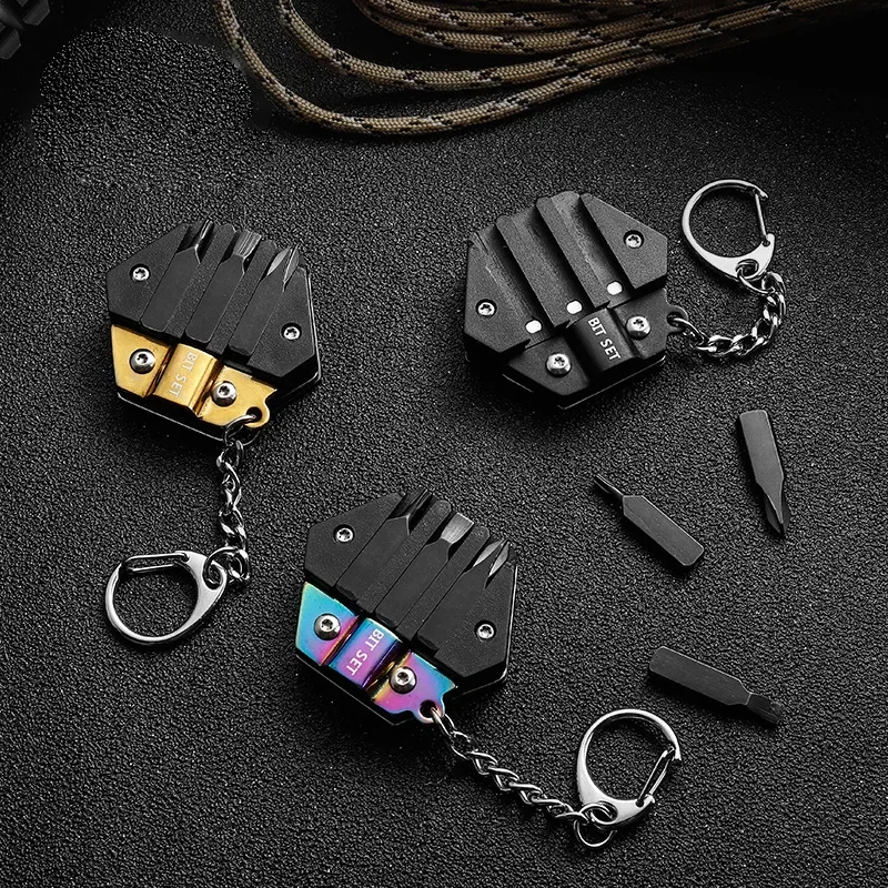 EDC Portable Mini Multi-tool Household Stainless Steel Folding Hex Tool with Knife Scale Bottle Opener Nailer Screwdriver Set