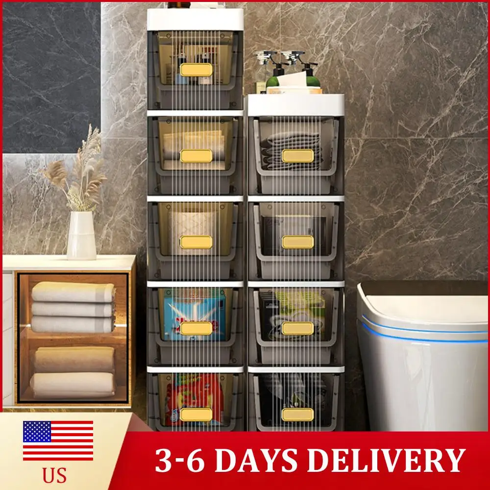 

Toilet Paper Storage Cabinet Bathroom Storage Cabinet 4/5 Tier Waterproof Narrow Toilet Drawer for Small Spaces Bedroom Bathroom
