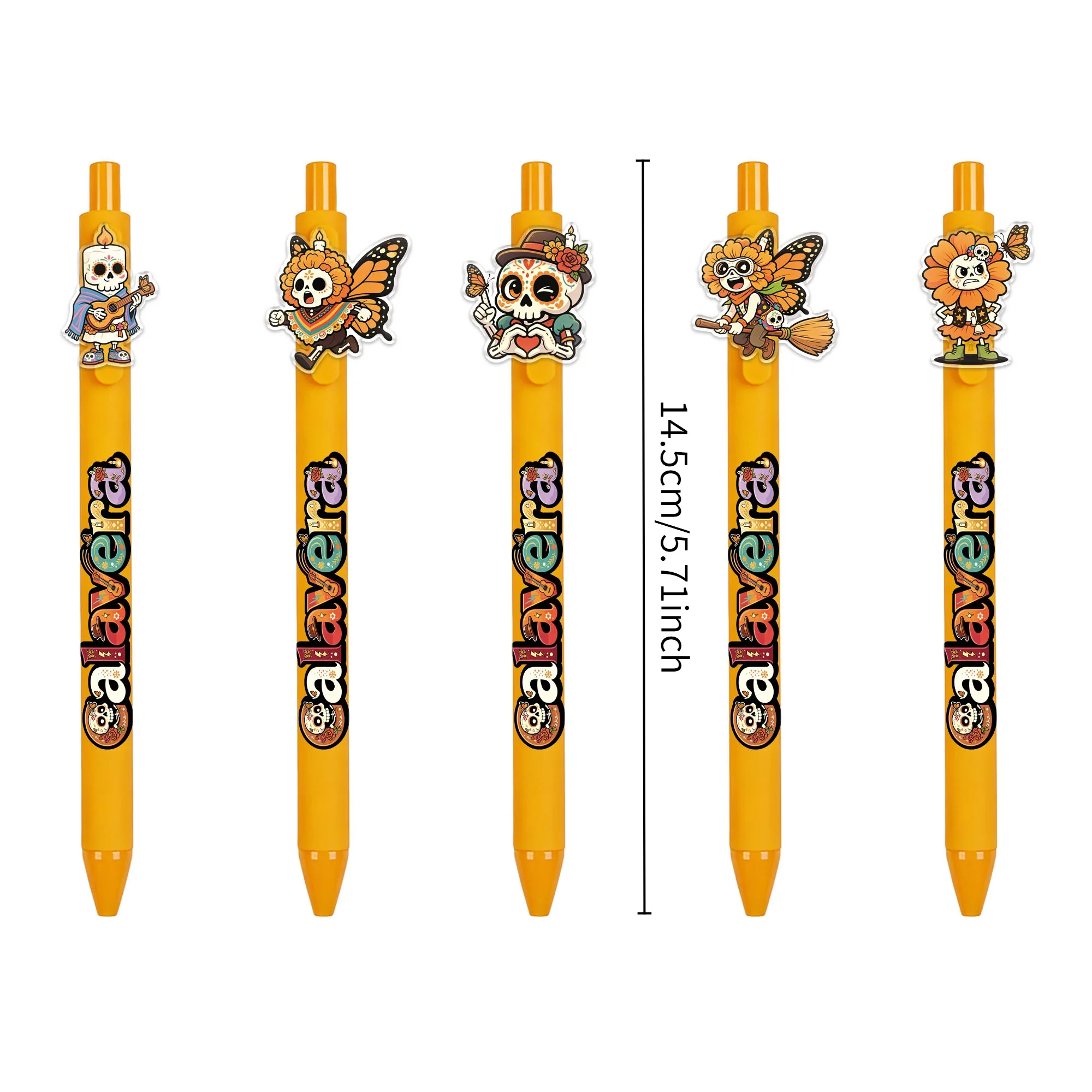 12Pcs Skull Theme Ballpoint Pens, Smooth Writing, Suitable for Journaling, Easy to Use in the Office, Random Patterns