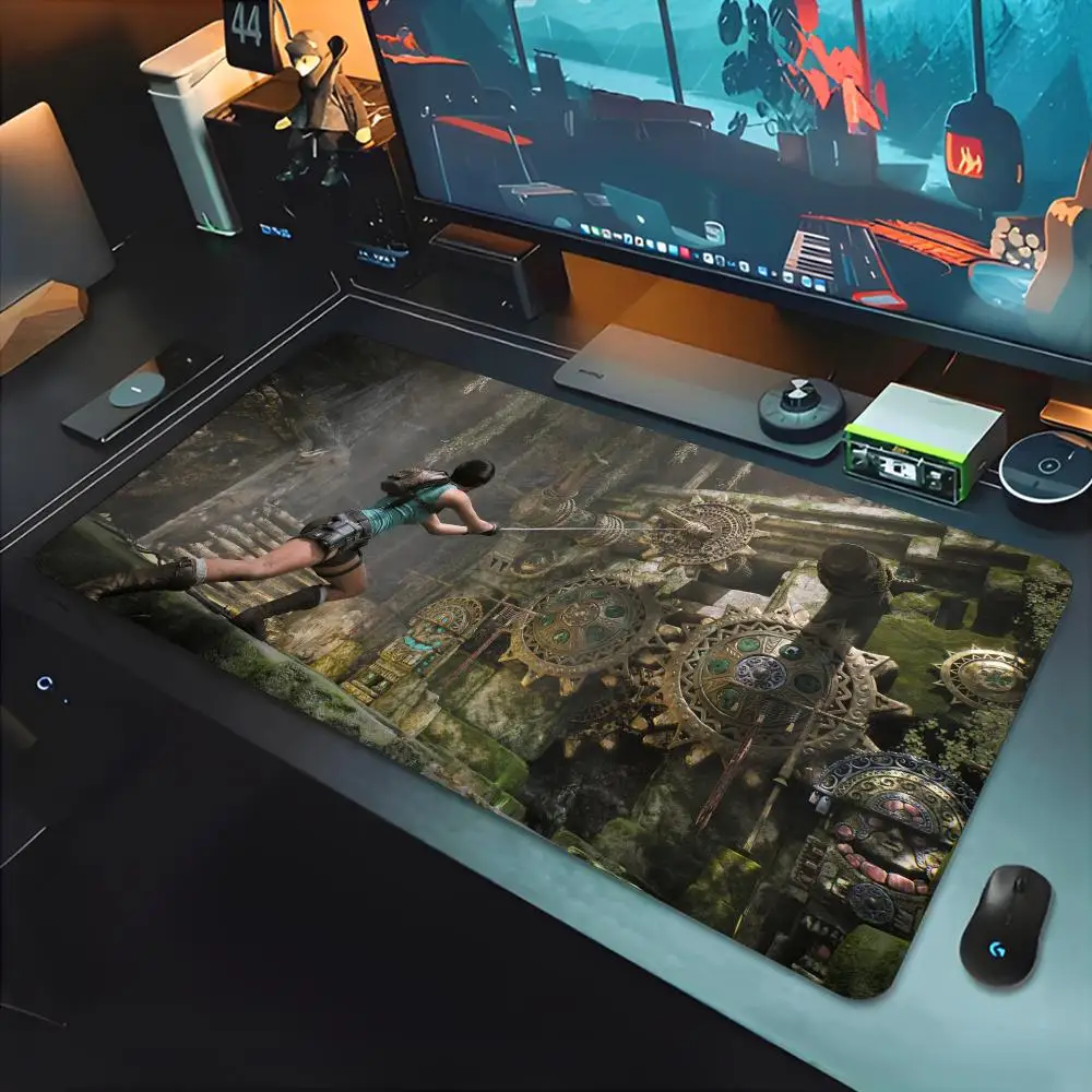 Tomb Raider Legacy Of Atlantis Mouse Pads Gamer Keyboard Mat Pads Gaming Desk Protector Laptops Large Mousepad Cartoon Deskmat