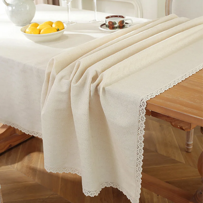 Скандинавская однотонная толстая кружевная прямоугольная скатерть, кухонное полотенце, скатерть, свадебный декор