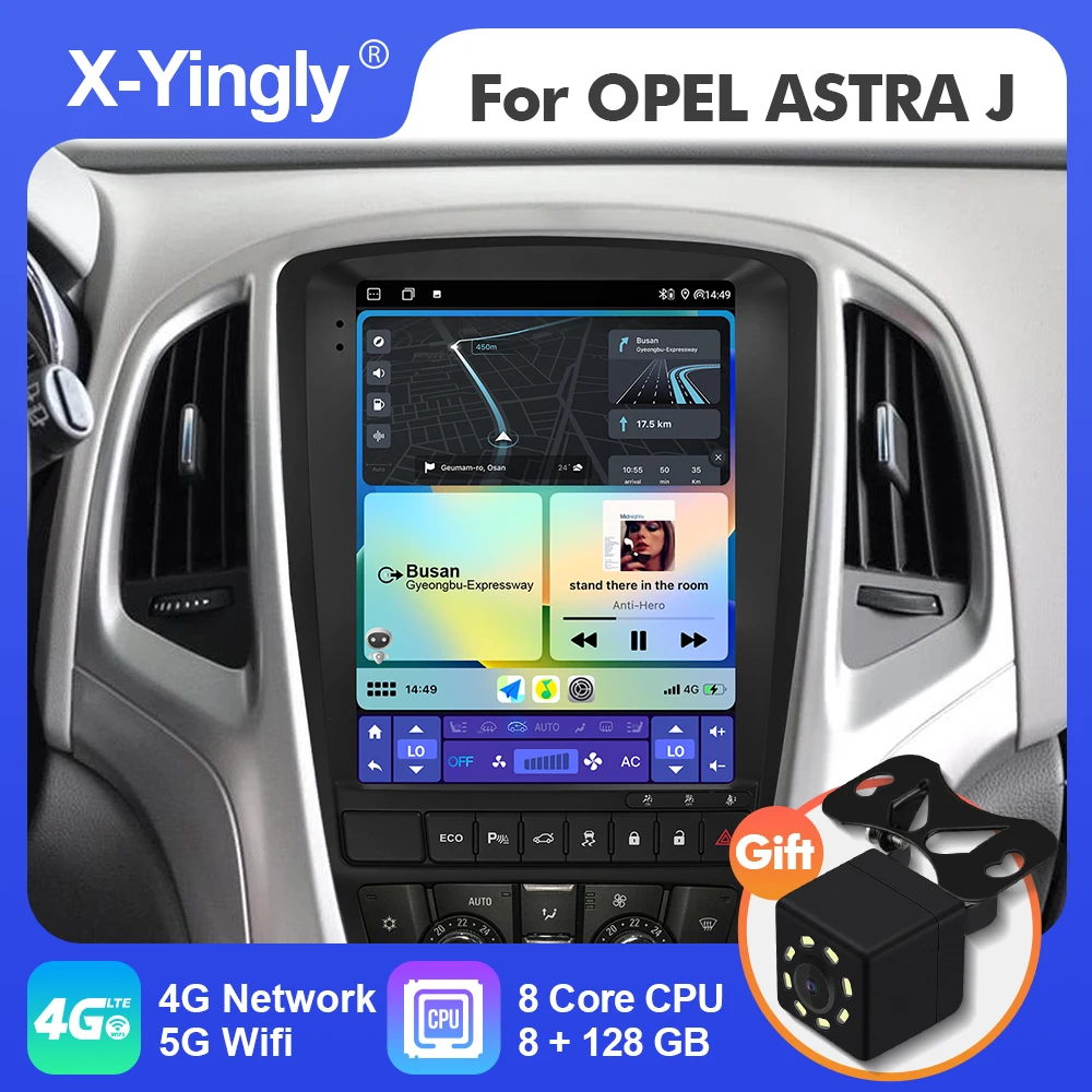 Android 12.0 Car Radio 2Din Multimedia Player for Opel Astra J Verano Vauxhall 2007-2014 Navigation Carplay Bluetooth 4G