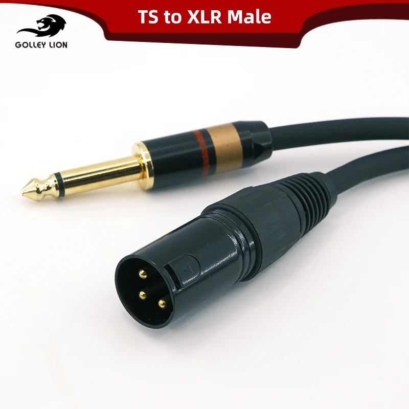 Cable de Instrumento GOLLEY LION de 1/4" TS Mono a XLR Macho |   Cable de guitarra desequilibrado a XLR para conectar guitarra eléctrica, bajo