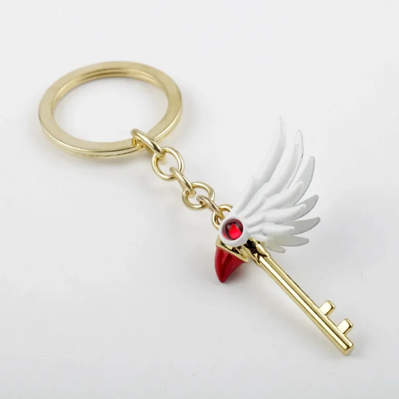 Anime Cartoon  Card Captor Sakura Choker Necklaces Keychain Cardcaptor Sakura Clow Charm Pendant KINOMOTO Sealing Wand Statement