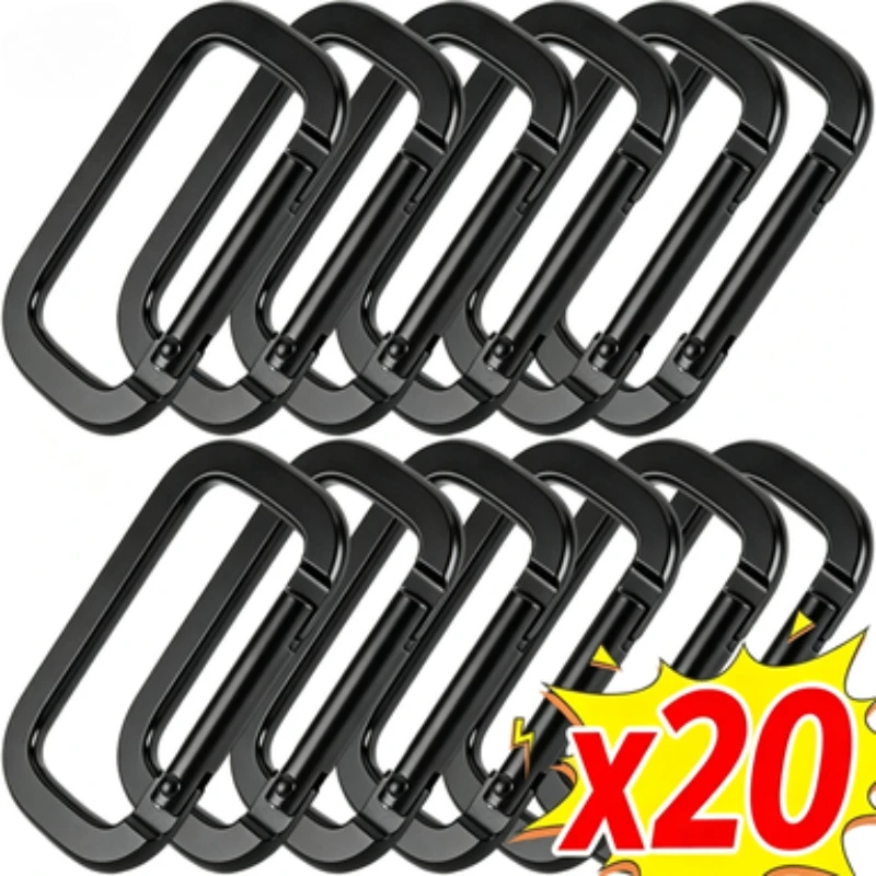 Ovale Federringe aus Aluminiumlegierung, Taschenriemen-Schnallen, Beschichtete Clips, Karabiner für Geldbörsen und Handtaschen, Ovale Druckverschluss-Karabinerhaken – Detail 2