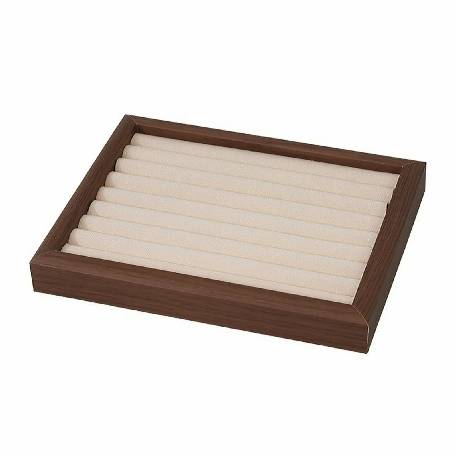Compact Velvet Jewelry Tray with Rigid Frame for Ring Earring Storage Box Organizer Home Dressing Table