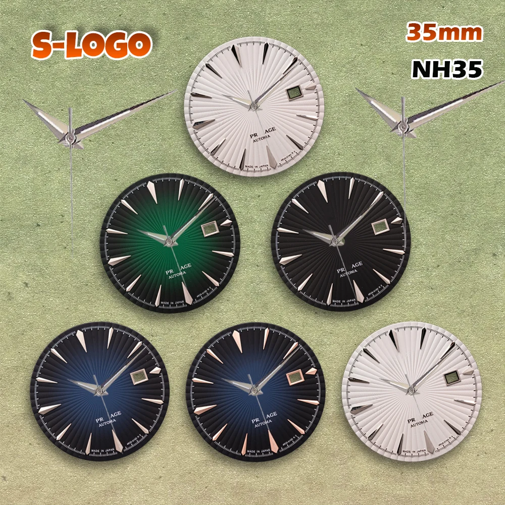 NG S Logo 35mm Cocktail Vertical Stripe Dial fit NH35 Movement High Quality Watches for men Watch Modification Accessories