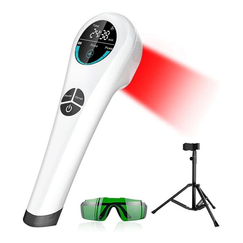 Dispositivo portátil de terapia a laser frio ABUU com suporte Varinha de luz vermelha infravermelha para alívio da dor nas articulações musculares do animal de estimação humano