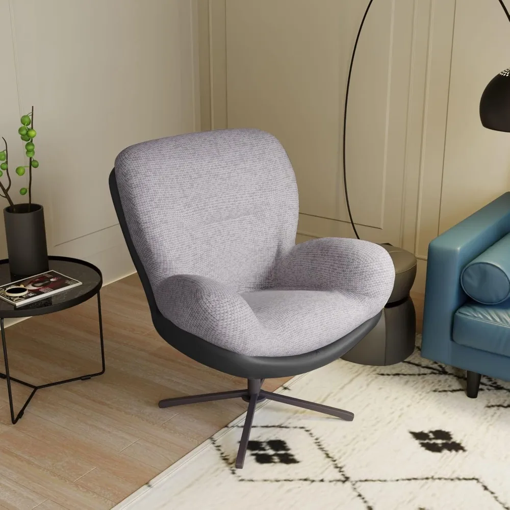 360° Swivel Accent Chair, Modern Chenille Lounge Chair