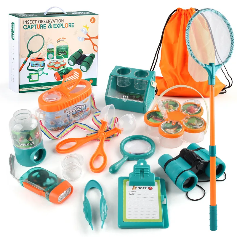 

Children's Outdoor Explorer Insect Catcher Toy Set Telescope Magnifying Glass Vest Insect Set Simulation Insect Adventure Set