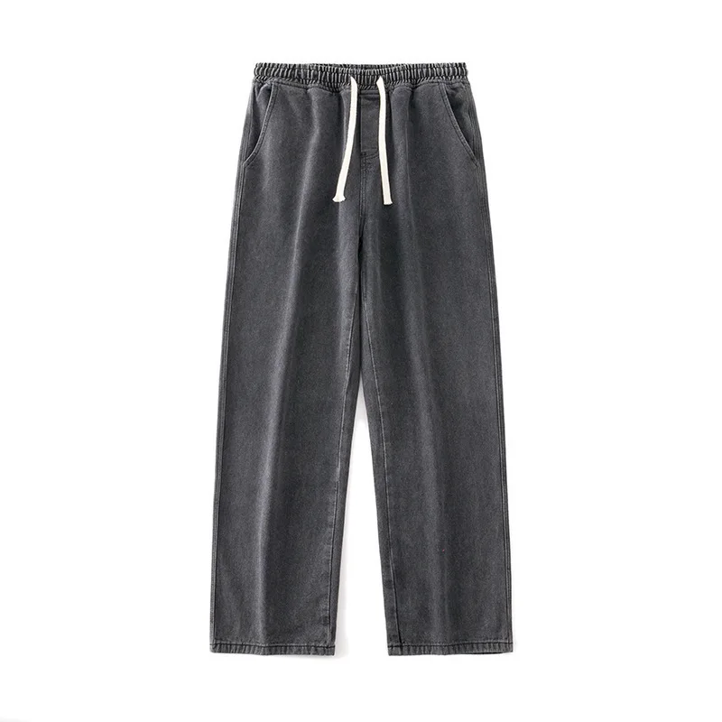 Neue Sommer-Jeans für Jungen, locker geschnitten, gerade Beine, leichte, weit geschnittene Hose, lässige Sporthose für Herren, atmungsaktiv, für den Alltag und Pendeln. – Detail 3