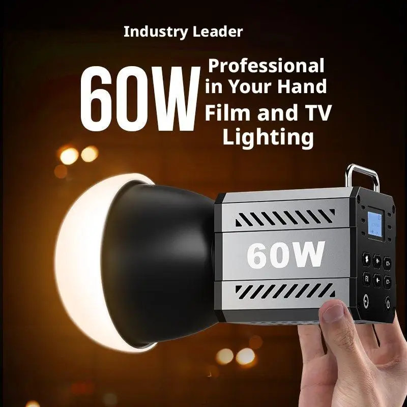 SHINEKNOT 60W Photography Light Cob Fill Lamp Outdoor Portrait Photography Handheld Lighting Adjustable Three Color Temperature