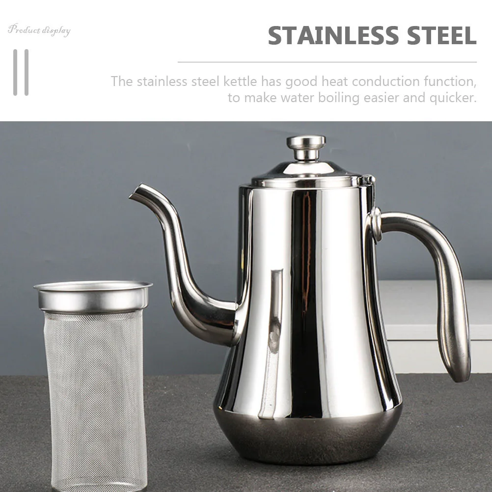 

Stainless Steel Water Kettle Antiscald Handle Easy Clean Tea Maker Home Use Wearresistant Infuser Pot