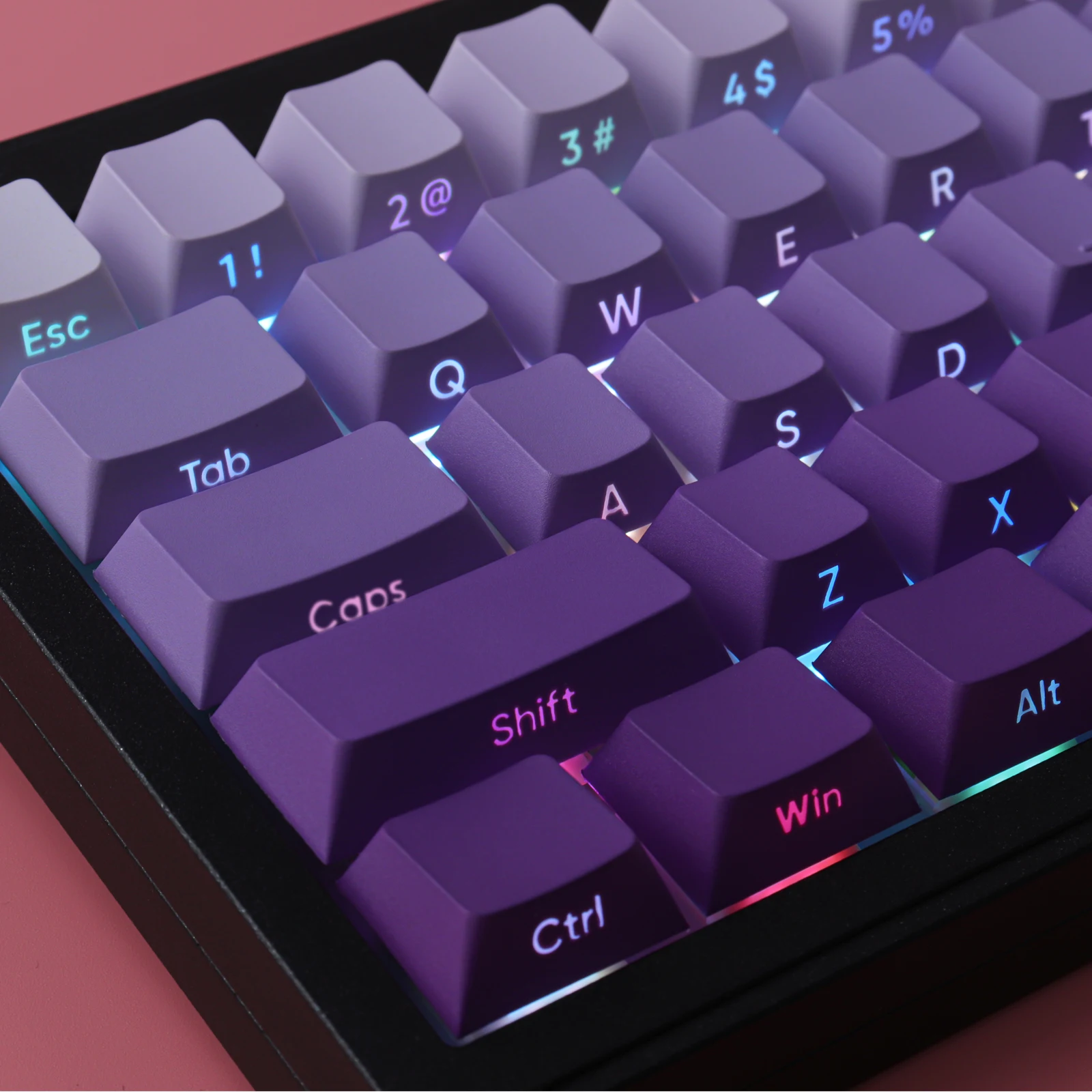 

GMK Purple gradient Keycap 135 Keys PBT Keycaps Cherry Profile DYE-SUB Customized Keycaps For Mechanical Keyboard