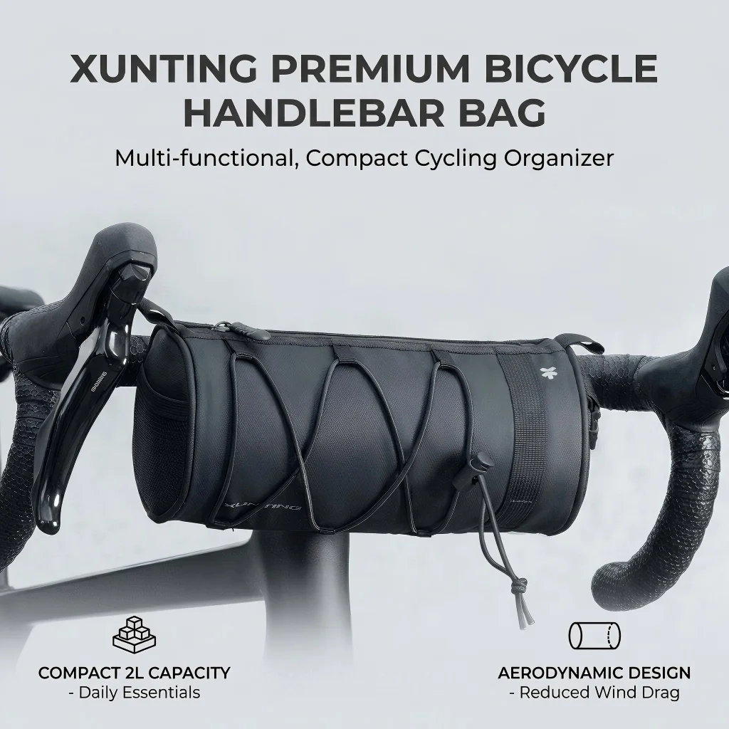 XUNTING 2L Fahrrad-Lenkertasche, Rahmentasche, Satteltasche, robuste Fahrrad-Fronttasche, Fahrradzubehör